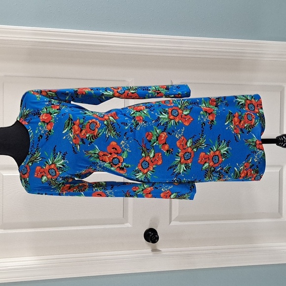 LulaRoe Debbie Floral Long Sleeve Colorful Dress Below Knee Modest Caual Dress - Picture 1 of 10